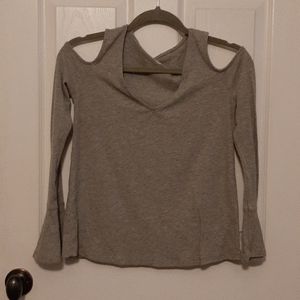 Long sleeve cutout shoulder